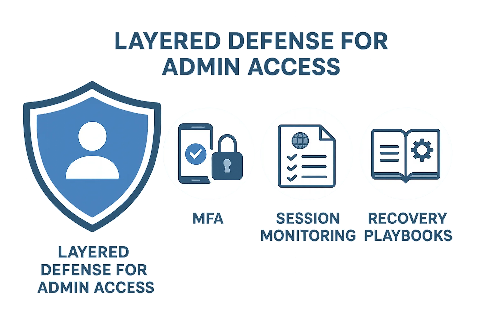 Layered defense diagram for admin access