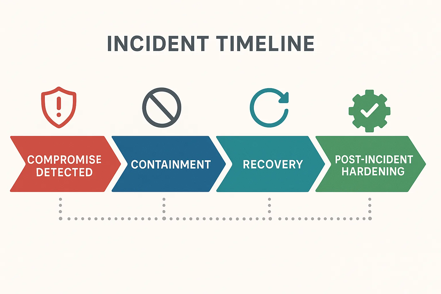 Incident timeline visualization for a WordPress compromise