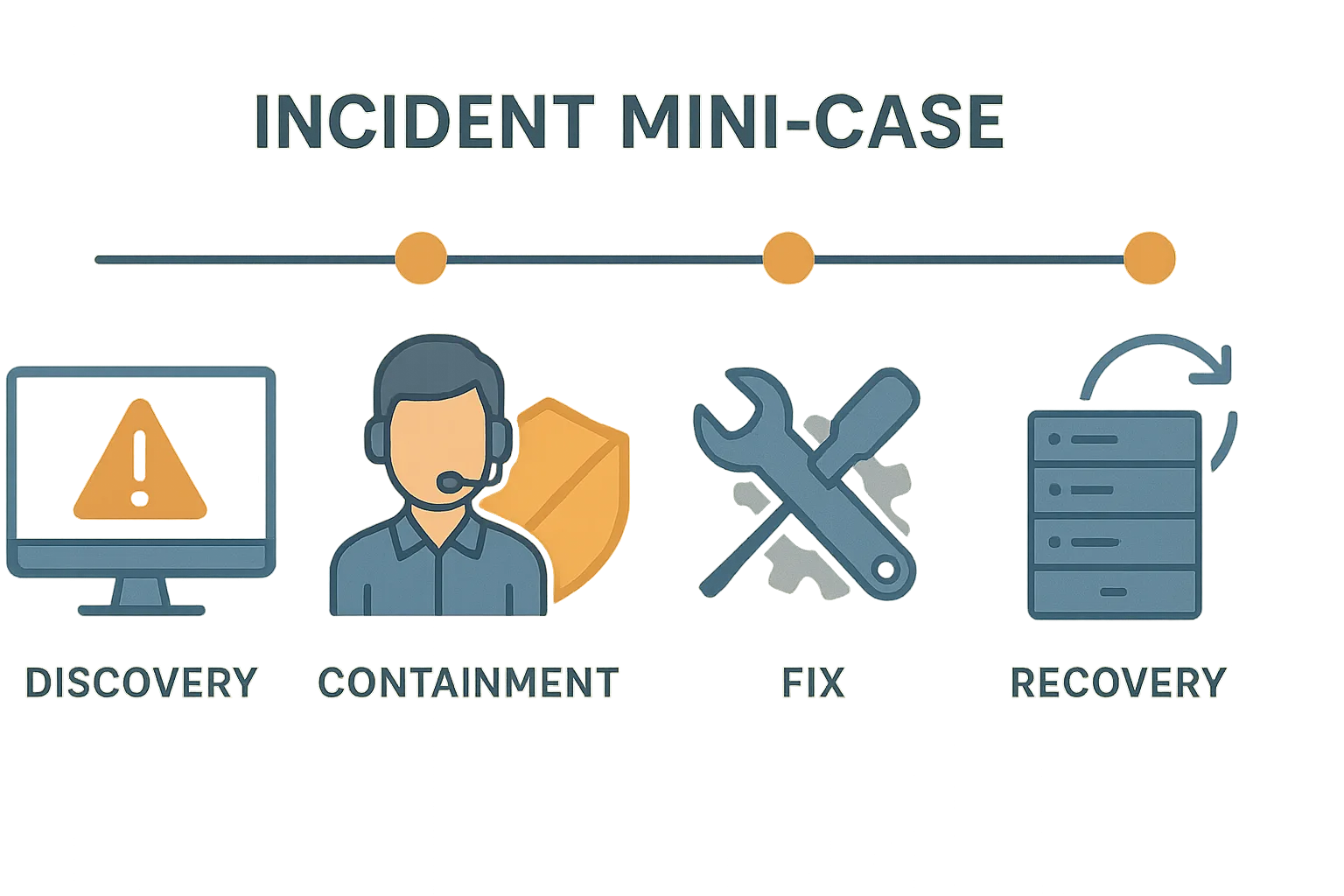 Mini-case incident timeline infographic