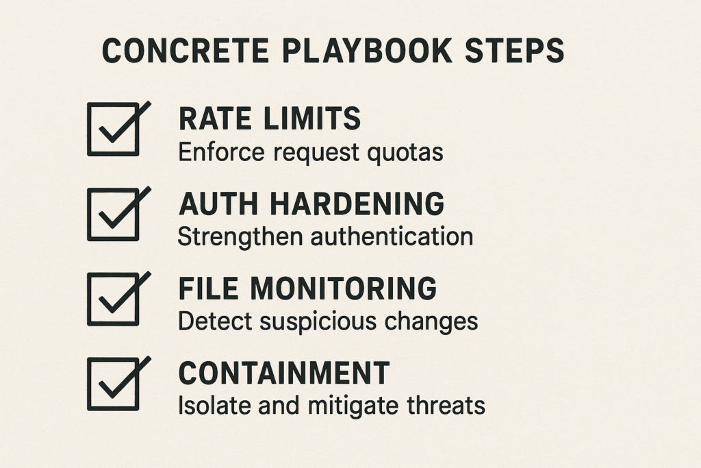 Playbook checklist visual with checkboxes for controls