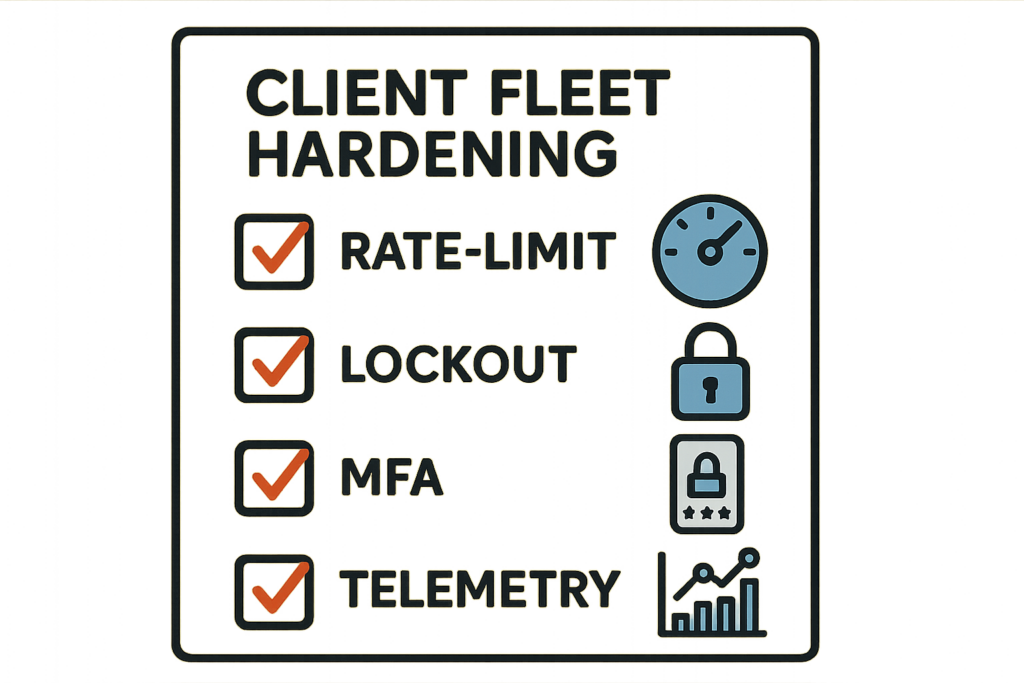Checklist graphic for fleet hardening actions