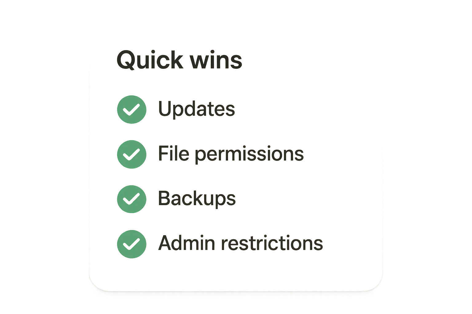 Hardening quick-win checklist graphic