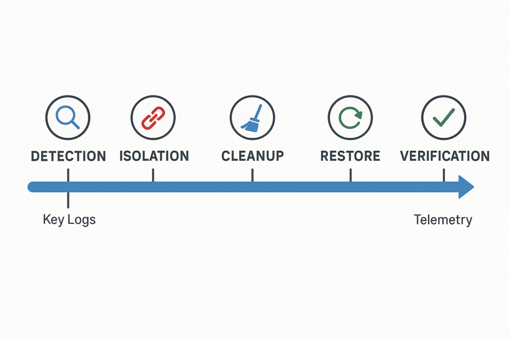 Incident response timeline for a WordPress compromise