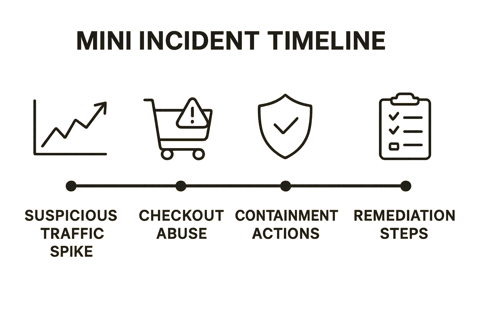 Incident timeline graphic showing detection and containment steps